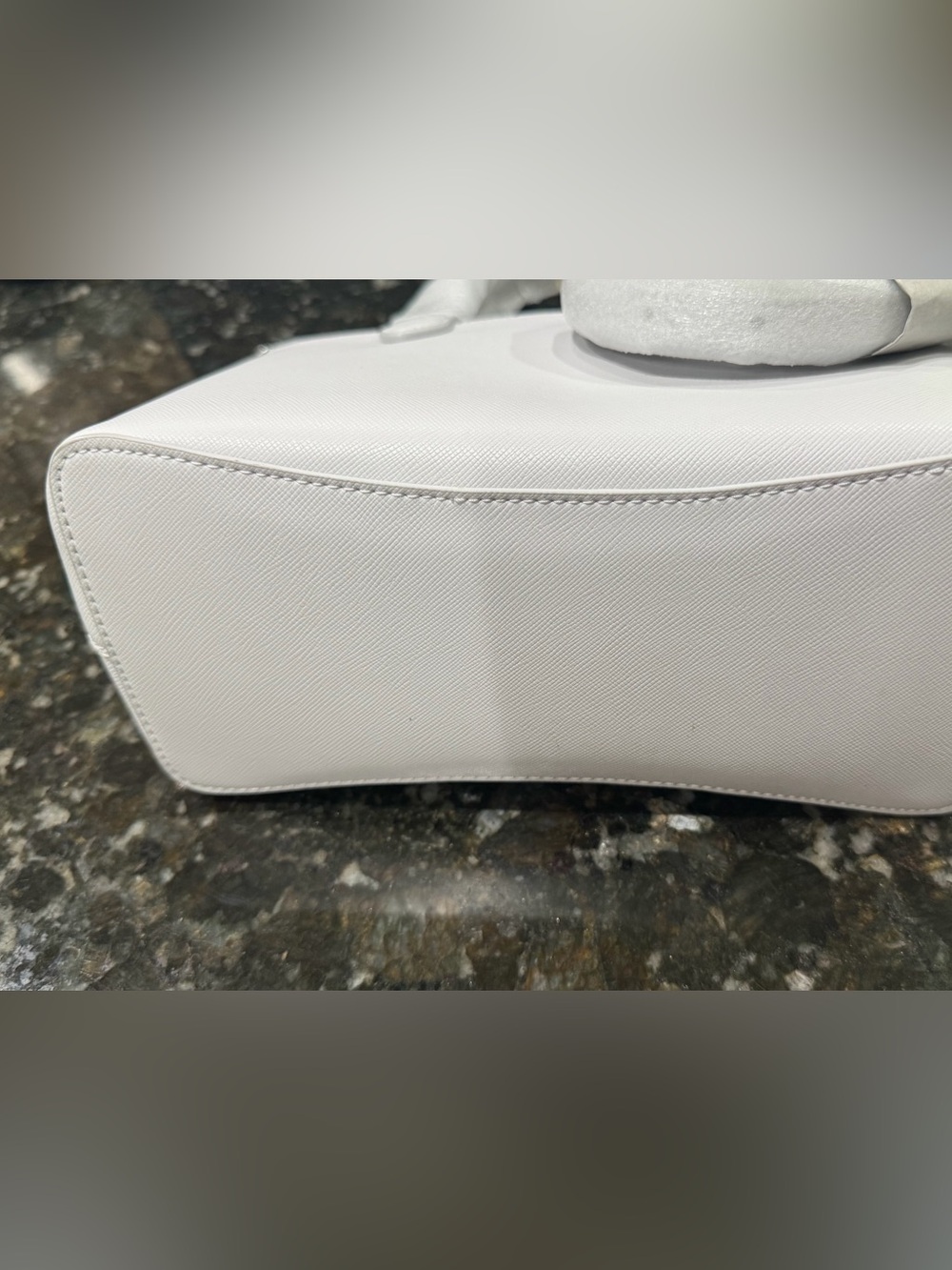 kate spade White Satchel with Silver Glitter Trim - Picture 4 of 10
